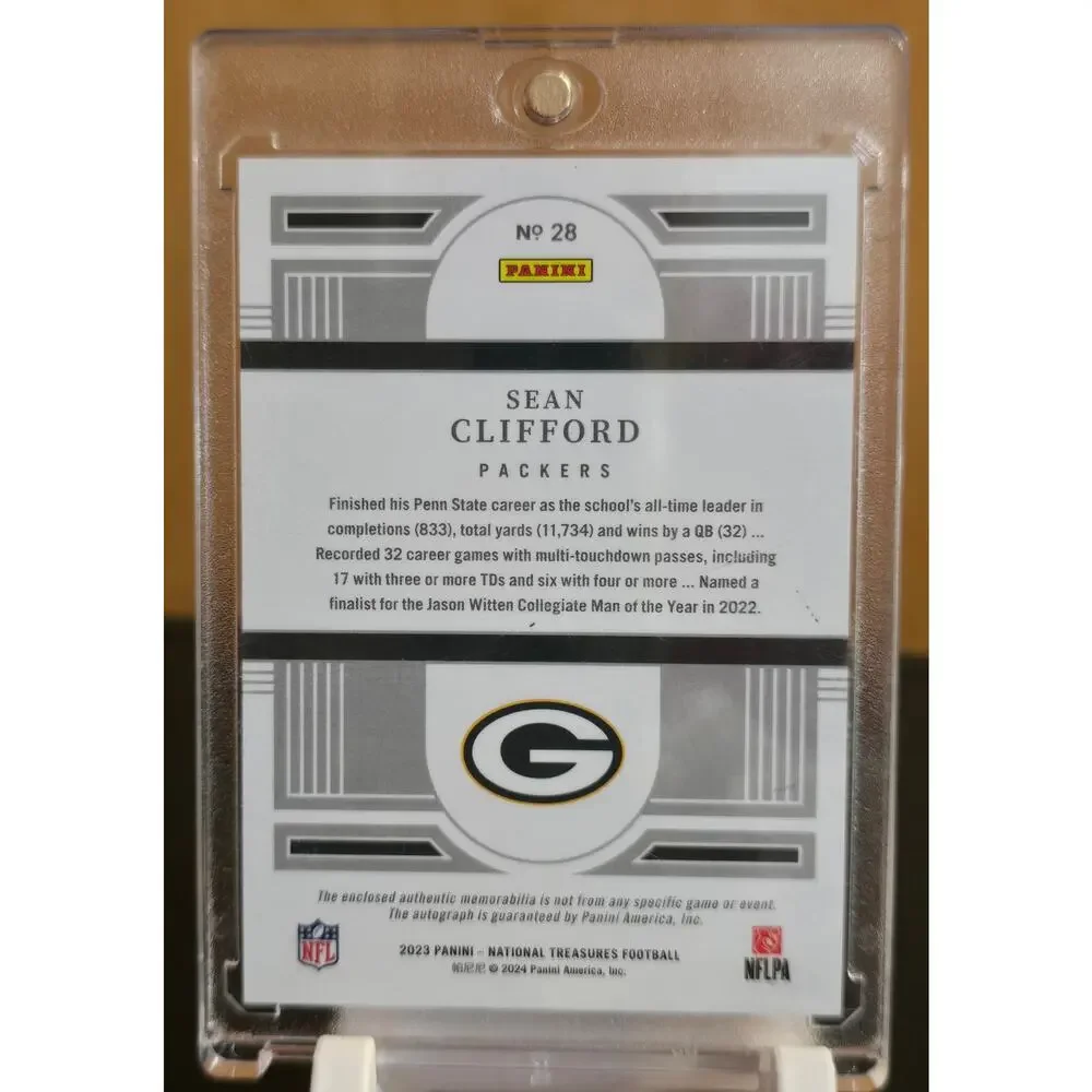 2023 Panini National Treasures Sean Clifford Patch Auto (No# 41/99)